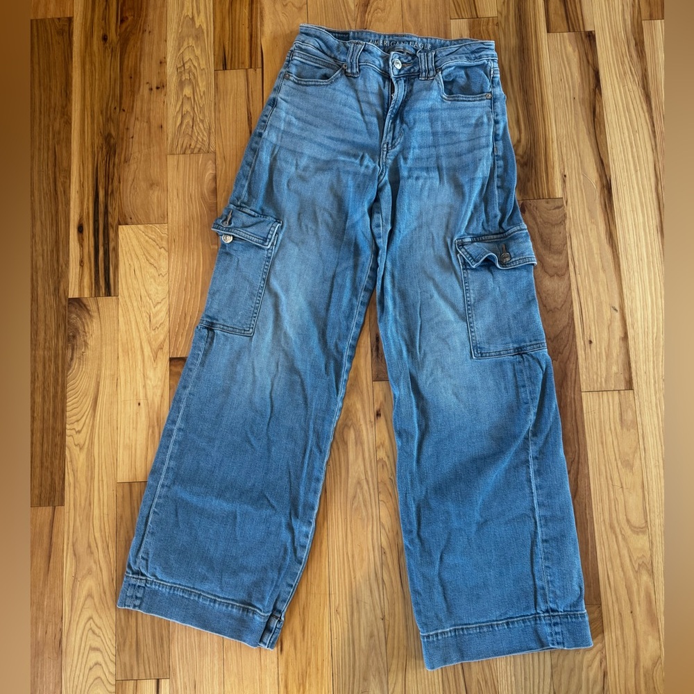 American Eagle Outfitters Super High Rise Baggy Wide Leg jeans